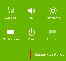 Windows 8.1 Settings, Change PC Settings